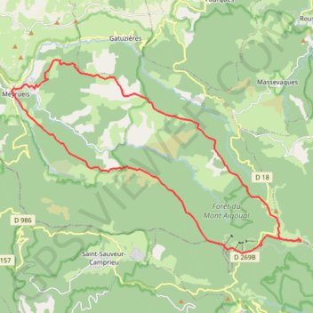 Itinéraire De l'Aigoual à l'Aigoual par Meyrueis, distance, dénivelé, altitude, carte, profil, trace GPS