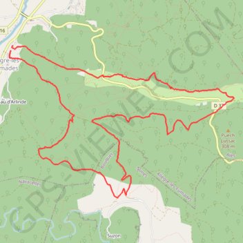 Itinéraire Château d'Allegre - Les fumades, distance, dénivelé, altitude, carte, profil, trace GPS