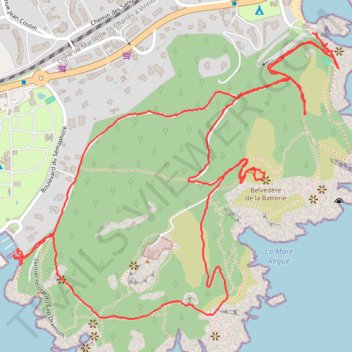 Itinéraire rando sentier du cap dramont 4.8 km, distance, dénivelé, altitude, carte, profil, trace GPS