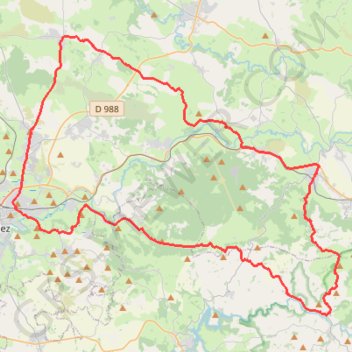 Itinéraire En Causse Comtal, aux portes de Rodez, distance, dénivelé, altitude, carte, profil, trace GPS
