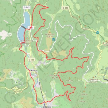Itinéraire Circuit du Gommkopf - Kruth, distance, dénivelé, altitude, carte, profil, trace GPS