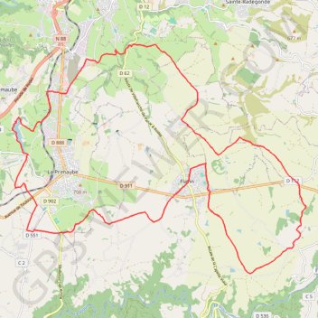 Itinéraire Rodez Agglomeration - Circuit 4 - Les trois châteaux, distance, dénivelé, altitude, carte, profil, trace GPS