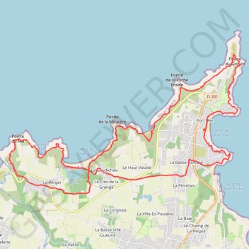 Itinéraire Balade vers la Pointe du Grouin - Cancale, distance, dénivelé, altitude, carte, profil, trace GPS