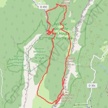 Itinéraire Saint Même - Sangle de l'Aup du Seuil, distance, dénivelé, altitude, carte, profil, trace GPS