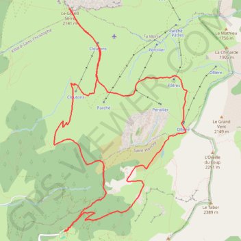 Itinéraire Grand Serre, distance, dénivelé, altitude, carte, profil, trace GPS