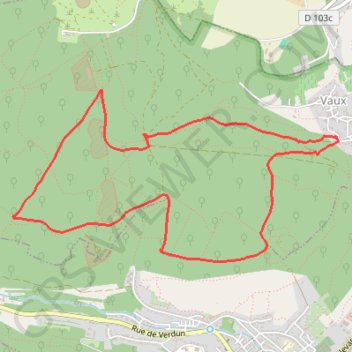 Itinéraire Vaux (57), distance, dénivelé, altitude, carte, profil, trace GPS