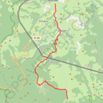 Itinéraire Aldudes - Refuge de Sorogain, distance, dénivelé, altitude, carte, profil, trace GPS