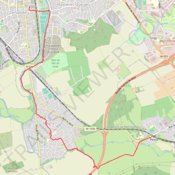Itinéraire Peltre - Magny - Sablon, distance, dénivelé, altitude, carte, profil, trace GPS