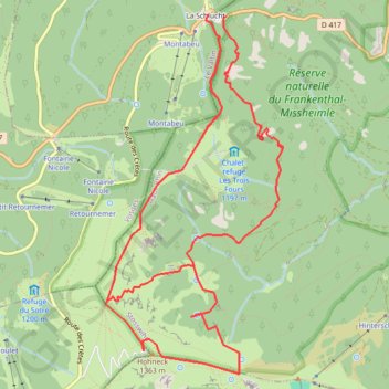 Itinéraire Hohneck, distance, dénivelé, altitude, carte, profil, trace GPS