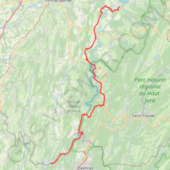 Itinéraire Grande Traversée des Lacs (Étape 2) - Doucier, distance, dénivelé, altitude, carte, profil, trace GPS