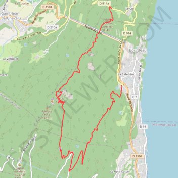 Itinéraire Dent du Chat, distance, dénivelé, altitude, carte, profil, trace GPS