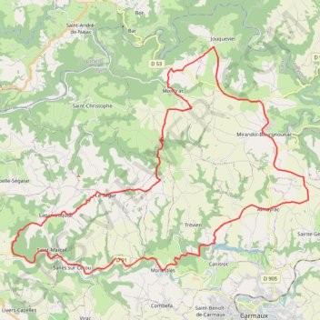 Itinéraire Circuit Vélo - C18 Les Puechs du Segala, distance, dénivelé, altitude, carte, profil, trace GPS
