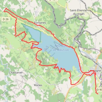 Itinéraire Langogne Tour du Lac-20560855, distance, dénivelé, altitude, carte, profil, trace GPS