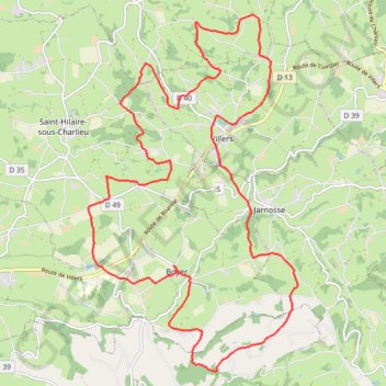 Itinéraire Boyer (Roannais), distance, dénivelé, altitude, carte, profil, trace GPS