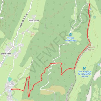 Itinéraire Autrans-La Molière, distance, dénivelé, altitude, carte, profil, trace GPS