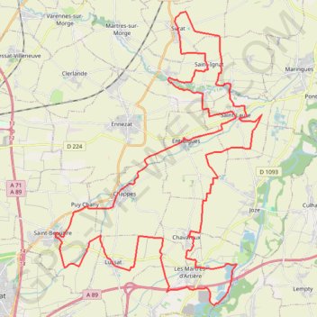 Itinéraire Randonnée de Saint-Beauzire, distance, dénivelé, altitude, carte, profil, trace GPS