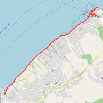 Itinéraire Messery-nernier servitude de marchepied, distance, dénivelé, altitude, carte, profil, trace GPS