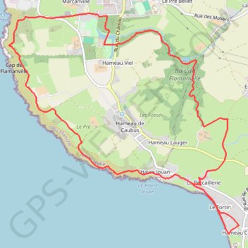 Itinéraire Sciotot (50340), distance, dénivelé, altitude, carte, profil, trace GPS