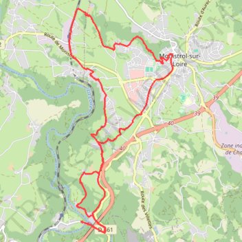 Itinéraire À l'Ouest de Monistrol-sur-Loire, distance, dénivelé, altitude, carte, profil, trace GPS
