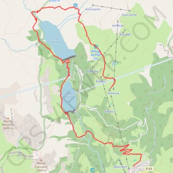 Itinéraire Aussois, distance, dénivelé, altitude, carte, profil, trace GPS