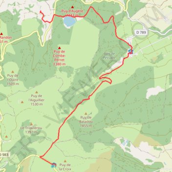 Itinéraire Servières au Buron du col, distance, dénivelé, altitude, carte, profil, trace GPS