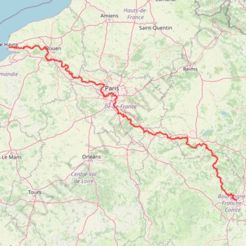 Itinéraire GR2 Sentier de la Seine (2020), distance, dénivelé, altitude, carte, profil, trace GPS