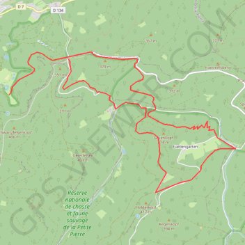 Itinéraire Circuit de Hunebourg, distance, dénivelé, altitude, carte, profil, trace GPS