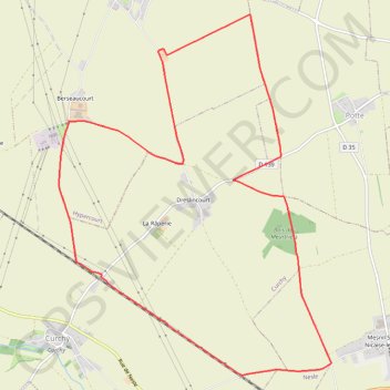 Itinéraire Circuit du bois de Meurdris - Pertain, distance, dénivelé, altitude, carte, profil, trace GPS