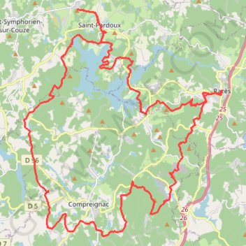 Itinéraire St Pardoux 47 kms, distance, dénivelé, altitude, carte, profil, trace GPS