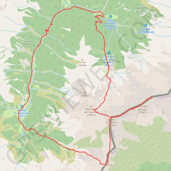 Itinéraire Pic de Batoua en circuit depuis l'Hospice de Rioumajou, distance, dénivelé, altitude, carte, profil, trace GPS