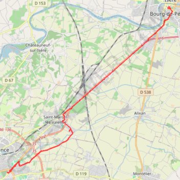 Itinéraire Saint-Marcel-lès-Valence Cyclisme, distance, dénivelé, altitude, carte, profil, trace GPS
