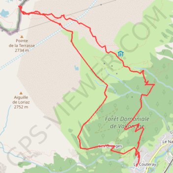 Itinéraire Col de la Terrasse, distance, dénivelé, altitude, carte, profil, trace GPS