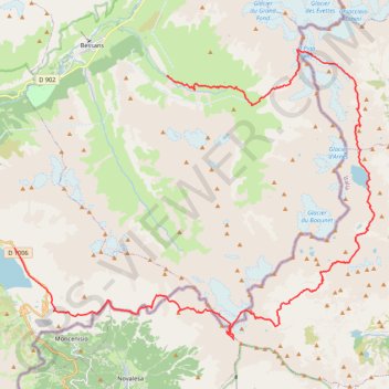 Itinéraire Rochemelon, distance, dénivelé, altitude, carte, profil, trace GPS
