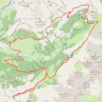 Itinéraire Rando Aravis, distance, dénivelé, altitude, carte, profil, trace GPS