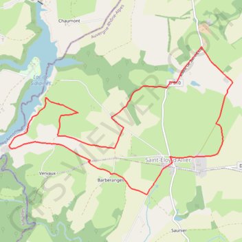 Itinéraire Saint-Eloy-d'Allier, chemin du château, distance, dénivelé, altitude, carte, profil, trace GPS