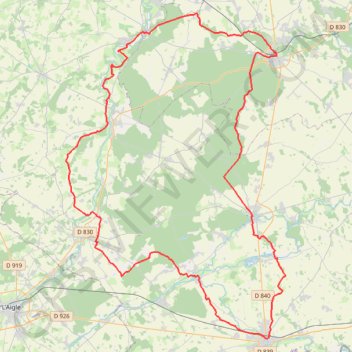 Itinéraire Tour du Pays d'Ouche (Eure), distance, dénivelé, altitude, carte, profil, trace GPS