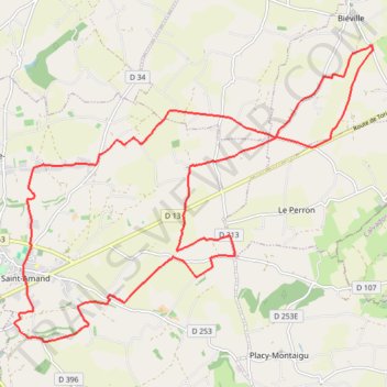 Itinéraire 1 - randonnée vtt 23 kms téléthon, distance, dénivelé, altitude, carte, profil, trace GPS
