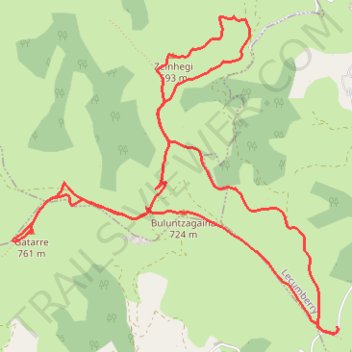 Itinéraire Zeinegi, Gatarre et Buluntza en circuit depuis le col de Bilgoza, distance, dénivelé, altitude, carte, profil, trace GPS