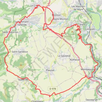 Itinéraire Boucle autour de Plauzat, distance, dénivelé, altitude, carte, profil, trace GPS