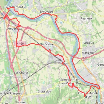 Itinéraire St_Germain_St_B_35_km_D_200m, distance, dénivelé, altitude, carte, profil, trace GPS