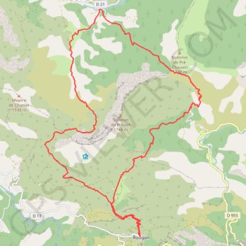Itinéraire Rougon - Thon - Chasteuil - Rougon, distance, dénivelé, altitude, carte, profil, trace GPS