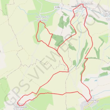 Itinéraire Sentier des vergers des Monts Faucilles - Dommartin-lès-Vallois, distance, dénivelé, altitude, carte, profil, trace GPS