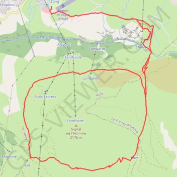 Itinéraire Les bergers - Le tour d'Auris, distance, dénivelé, altitude, carte, profil, trace GPS