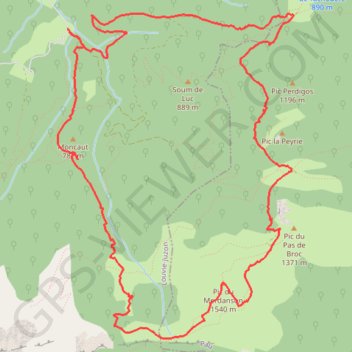 Itinéraire Pic de Merdanson, distance, dénivelé, altitude, carte, profil, trace GPS