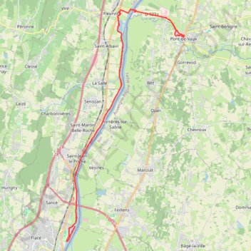 Itinéraire Mâcon - Pont de Vaux, distance, dénivelé, altitude, carte, profil, trace GPS