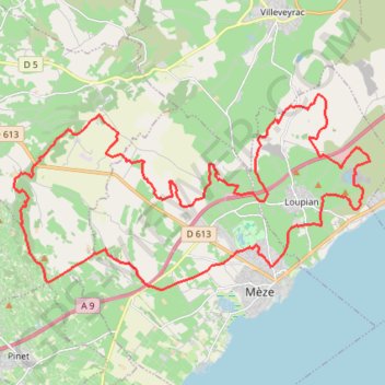Itinéraire Loupian - Fer à cheval - Bessilles - Saint Martin, distance, dénivelé, altitude, carte, profil, trace GPS
