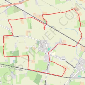 Itinéraire Circuit du Mont de Merris, distance, dénivelé, altitude, carte, profil, trace GPS