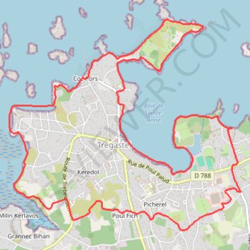 Itinéraire Les plages de Trégastel et l'Île Renote, distance, dénivelé, altitude, carte, profil, trace GPS