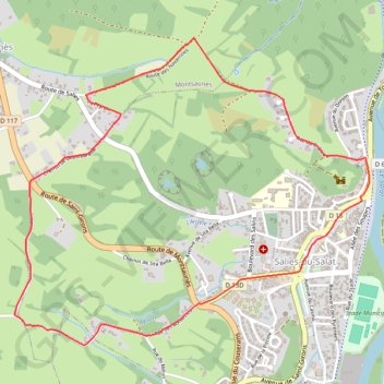 Itinéraire MONTSAUNES - SALIES, distance, dénivelé, altitude, carte, profil, trace GPS