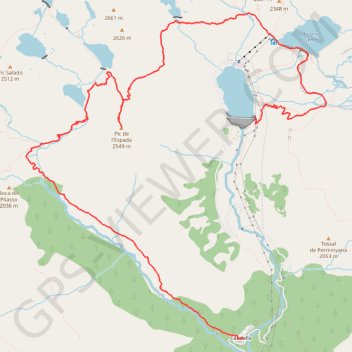 Itinéraire Sallente-Cabdella. Pic Espada, distance, dénivelé, altitude, carte, profil, trace GPS